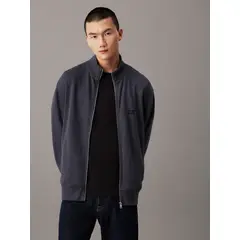 CALVIN KLEIN - Saco negro tejido con cremallera de algodón