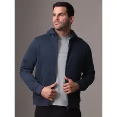 CALVIN KLEIN - Buzo Azul Deportivo Con Cremallera Y Capota