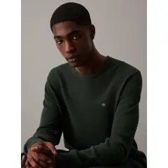 CALVIN KLEIN - Saco verde tejido structure micro pique