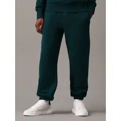 CALVIN KLEIN - Pantalón verde de chándal recto de felpa gruesa