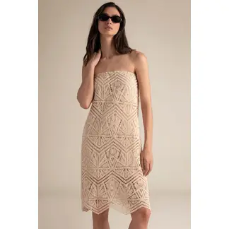 TOUCHE BALNEAIRE - VESTIDO CORTO STRAPLESS EN MALLA 0F85052