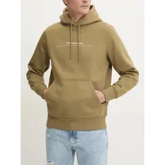 CALVIN KLEIN - Buzo Verde Con Capota Y Logo Pequeño