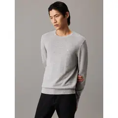 CALVIN KLEIN - Saco gris tejido structure micro pique