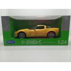 WELLY - CARRO CHEVROLET CORVETTE 2007 Z06 AMARILLO ESCALA 1/24