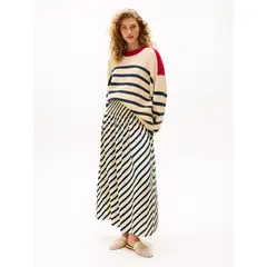 TOMMY HILFIGER - Falda gris larga plisada The Sofia Capsule