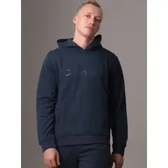 CALVIN KLEIN - Buzo Azul Sport Con Logotipo Tonal