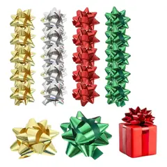 INFANTILES CAJUROMIX - Moños Metalizados De Estrella X40 Und Regalos Con Estilo