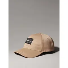 CALVIN KLEIN - Gorra beige de sarga con cálida felpa