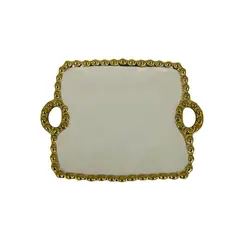 GENERICO - Bandeja Decorativa 15x17cm Rectangular Dorado