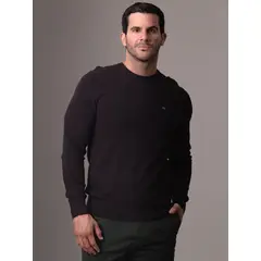 CALVIN KLEIN - Saco negro tejido structure micro pique