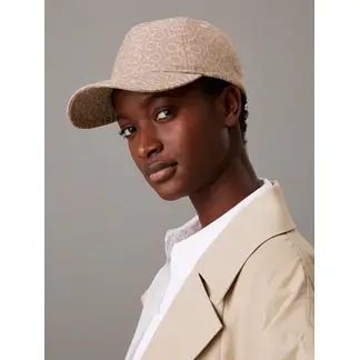 CALVIN KLEIN - Gorra beige de jacquard con logo