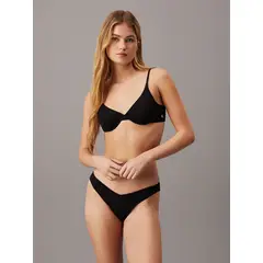 CALVIN KLEIN - Parte negro superior de bikini - CK Monogram Texture