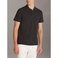 CALVIN KLEIN - Polo negro textured con monograma