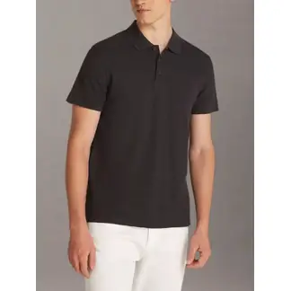 CALVIN KLEIN - Polo negro textured con monograma