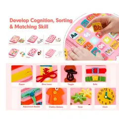 GENERICO - Libro De Juguetes Sensoriales Montessori Para Bebé - Rosado