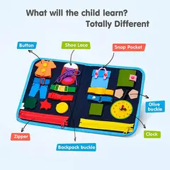 GENERICO - Libro De Juguetes Sensoriales Montessori Para Bebé - Azul