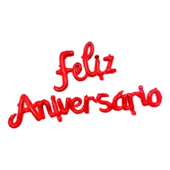 GENERICO - Globo Letras Aniversario Cursiva Amor Rojo Letrero 40 Cm