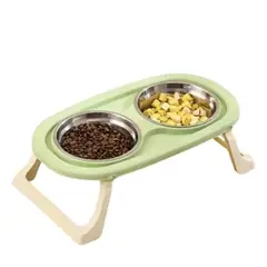 PETS ACCESORIOS - Comedero Alto Plegable Gato Verde