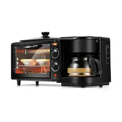 SOKANY - Horno Eléctrico Tostador Cafetera Parrilla 3 En 1