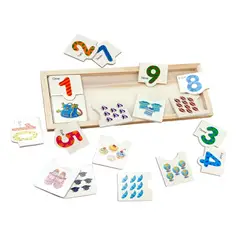 MARKET TOYS - Juego Infantil De Números Estilo Rompecabezas En Madera