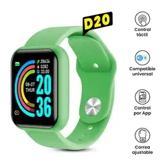 GENERICO - Smart Watch Reloj Inteligente D20 Regalo Niños Hombre Mujer Verde