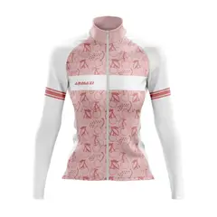 ARMAZI SPORT - JERSEY DE CICLISMO DAMA ARMAZI MANGA LARGA ROSA.