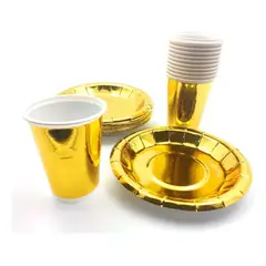 GENERICO - Kit Vasos Y Platos Para 10personas Fiesta Cumpleaños