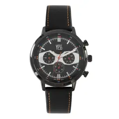YESS - Reloj Para Hombre Color Negro Acabados Naranjas Ref EA9008G-04