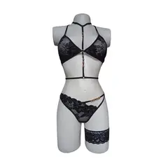 TEMPTATIONS - Lenceria conjunto ropa interior femenina liga