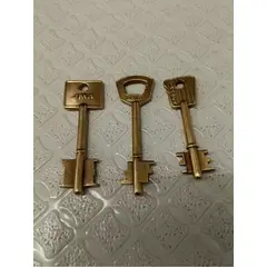 GENERICO - Llave Antigua De Seguridad Banco En Bronce Contramarcada
