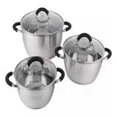 HOME ELEMENTS - Set De Ollas En Acero Inoxidable 6 Piezas
