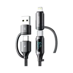 GENERICO - Cable Toocki 4 en 1 Carga Rapida PD 60W Longitud 1,2m