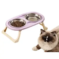PETS ACCESORIOS - Comedero Alto Plegable Gato Purpura