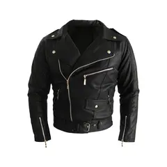 SYK - Chamarra para hombre hecha en cuerotex Glasgow