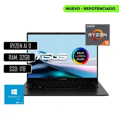 ASUS - PORTATIL ZENBOOK - AMD RYZEN AI 9 HX 370 - 32GB LPDDR5X - 1 TERA SSD - 14" OLED