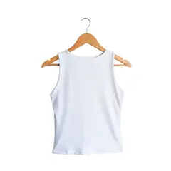 SYK - Blusa Crop Top Para Mujer Unicolor Licrado Color Blanco