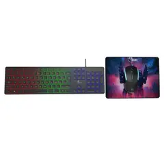 XTECH - Combo Teclado Mouse y Pad Gamer 3 en 1 XTK-535S Español