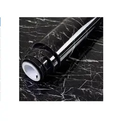 GENERICO - Papel Adhesivo Cocina 60cm5m Lavable Tapiz Marmol Negro