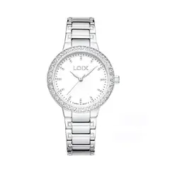 LOIX - Reloj mujer L1281-1 Plateado con tablero blanco