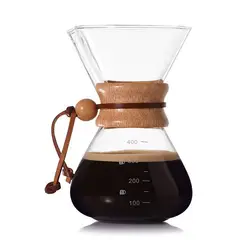 GENERICO - Chemex De 400ml En Vidrio Borosilicato Con Cuello En Madera
