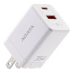 ADATA - Cargador Pared Carga Rápida GaN 35w Blanco Usb C Usb A