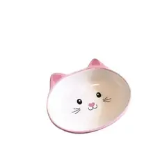 PETS ACCESORIOS - Comedero Ceramica Gato Rosa