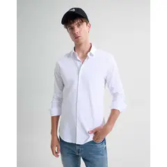 SEVEN SEVEN - Camisa Para Hombre Manga Larga Cuello Casual M Color Marfil Marca #45012114