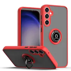GENERICO - Funda Estuche Mate Con Anillo Compatible Samsung S25 Plus Rojo