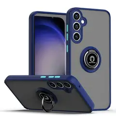 GENERICO - Funda Estuche Mate Con Anillo Compatible Samsung S25 Plus Azul