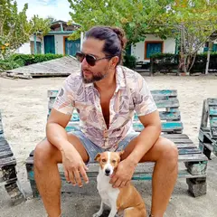 MANTARRAYA BEACHWEAR - Camisa de Hombre Manga Corta Botones para Verano