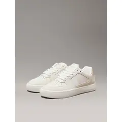 CALVIN KLEIN - Tenis beige classic con detalles de gamuza