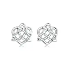 ALHAJAS - Aretes Topos Para Mujer Nudo De Bruja Fabricados En Plata 925