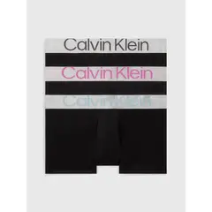 CALVIN KLEIN - Pack de 3 Boxer Negros - Steel - Low Rise Trunk