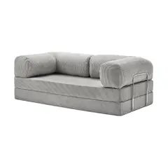 BANZAY - Sofá Cama Teddy Gris Plata